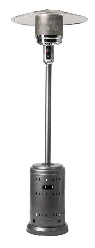 A silver pole with a black top
