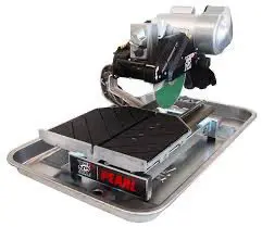 A picture of a tile saw on top of the table.