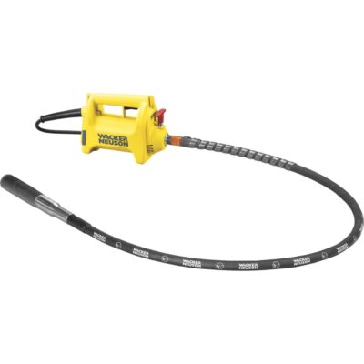A yellow and black hose with a handle